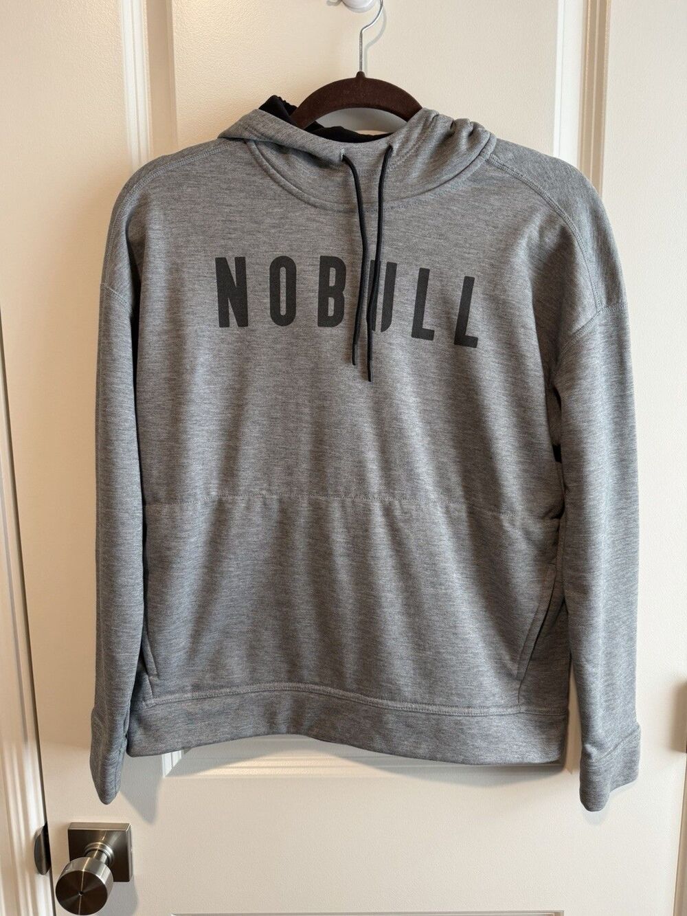 NoBull Women’s Small Gray Performance Pullover Hoodie Stretch Training Gym